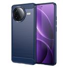 For Xiaomi Poco F7 Pro Carbon Fiber Brushed Texture TPU Phone Case(Blue) - 1