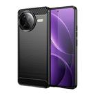For Xiaomi Poco F7 Ultra Carbon Fiber Brushed Texture TPU Phone Case(Black) - 1