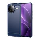 For Xiaomi Poco F7 Ultra Carbon Fiber Brushed Texture TPU Phone Case(Blue) - 1