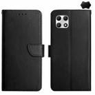 For T-Mobile REVVL 7 5G HT02 Genuine Leather Fingerprint-proof Flip Phone Case(Black) - 1