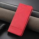 For Xiaomi Redmi 13 4G Global AZNS Magnetic Calf Texture Flip Leather Phone Case(Red) - 2