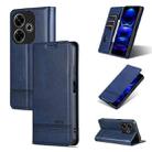 For Xiaomi Redmi 13 4G Global AZNS Magnetic Calf Texture Flip Leather Phone Case(Dark Blue) - 1