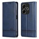 For Xiaomi Redmi 13 4G Global AZNS Magnetic Calf Texture Flip Leather Phone Case(Dark Blue) - 3