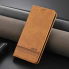 For Xiaomi Redmi 13 4G Global AZNS Magnetic Calf Texture Flip Leather Phone Case(Light Brown) - 2