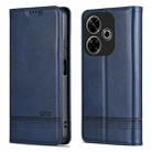 For Xiaomi Redmi Note 13R AZNS Magnetic Calf Texture Flip Leather Phone Case(Dark Blue) - 3