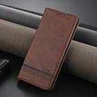For Xiaomi Redmi Note 13R AZNS Magnetic Calf Texture Flip Leather Phone Case(Dark Brown) - 2