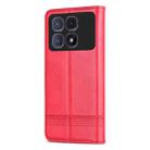 For Redmi K70 Ultra AZNS Magnetic Calf Texture Flip Leather Phone Case(Red) - 3