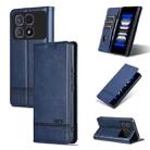 For Redmi K70 Ultra AZNS Magnetic Calf Texture Flip Leather Phone Case(Dark Blue) - 1