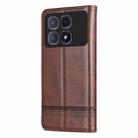 For Redmi K70 Ultra AZNS Magnetic Calf Texture Flip Leather Phone Case(Dark Brown) - 3