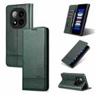 For Redmi Note 14 Pro 5G AZNS Magnetic Calf Texture Flip Leather Phone Case(Dark Green) - 1