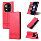 For Redmi Note 14 Pro+ 5G AZNS Magnetic Calf Texture Flip Leather Phone Case(Red) - 1