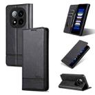 For Redmi Note 14 Pro+ 5G AZNS Magnetic Calf Texture Flip Leather Phone Case(Black) - 1