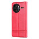 For Redmi K80 Pro AZNS Magnetic Calf Texture Flip Leather Phone Case(Red) - 3