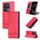For Redmi Note 14S 4G AZNS Magnetic Calf Texture Flip Leather Phone Case(Red) - 1