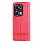 For Redmi Note 14S 4G AZNS Magnetic Calf Texture Flip Leather Phone Case(Red) - 3