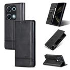 For Redmi Note 14S 4G AZNS Magnetic Calf Texture Flip Leather Phone Case(Black) - 1