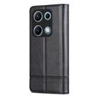 For Redmi Note 14S 4G AZNS Magnetic Calf Texture Flip Leather Phone Case(Black) - 3