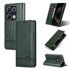 For Redmi Note 14S 4G AZNS Magnetic Calf Texture Flip Leather Phone Case(Dark Green) - 1