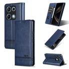 For Redmi Note 14S 4G AZNS Magnetic Calf Texture Flip Leather Phone Case(Dark Blue) - 1