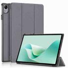 For Huawei MatePad 11.5S Custer Texture 3-Fold Holder Smart Leather Tablet Case(Grey) - 1