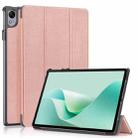 For Huawei MatePad 11.5S Custer Texture 3-Fold Holder Smart Leather Tablet Case(Rose Gold) - 1