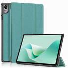 For Huawei MatePad 11.5S Custer Texture 3-Fold Holder Smart Leather Tablet Case(Dark Green) - 1