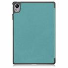 For Huawei MatePad 11.5S Custer Texture 3-Fold Holder Smart Leather Tablet Case(Dark Green) - 3