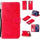 For iPhone 12 mini Lace Flower Horizontal Flip Leather Case with Holder & Card Slots & Wallet & Photo Frame(Red) - 1