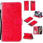 For LG K51S Lace Flower Horizontal Flip Leather Case with Holder & Card Slots & Wallet & Photo Frame(Red) - 1