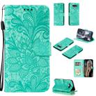 For LG Q Stylo 6 Lace Flower Horizontal Flip Leather Case with Holder & Card Slots & Wallet & Photo Frame(Green) - 1