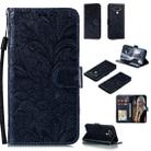 For LG Q Stylo 6 Lace Flower Horizontal Flip Leather Case with Holder & Card Slots & Wallet & Photo Frame(Dark Blue) - 1