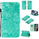 For Nokia C1 Lace Flower Horizontal Flip Leather Case with Holder & Card Slots & Wallet & Photo Frame(Green) - 1
