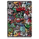 For Huawei MatePad 11.5S Custer Texture Coloured Drawing 3-Fold Holder Smart Leather Tablet Case(Graffiti) - 3