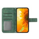 For Samsung Galaxy S25 Edge 5G Skin Feel Sun Flower Embossed Flip Leather Phone Case with Lanyard(Green) - 3
