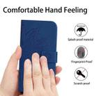 For Samsung Galaxy S25 FE 5G Skin Feel Sun Flower Embossed Flip Leather Phone Case with Lanyard(Dark Blue) - 3