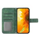 For T-Mobile REVVL 7 Pro 5G Skin Feel Sun Flower Embossed Flip Leather Phone Case with Lanyard(Green) - 3