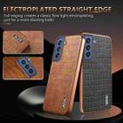 For Samsung Galaxy S21 FE 5G AZNS Electroplated Frame Crocodile Texture Full Coverage Phone Case(Green) - 3
