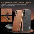 For Samsung Galaxy S22 5G AZNS Electroplated Frame Crocodile Texture Full Coverage Phone Case(Black) - 3