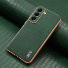 For Samsung Galaxy S22+ 5G AZNS Electroplated Frame Crocodile Texture Full Coverage Phone Case(Green) - 2