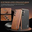 For Samsung Galaxy S25 5G AZNS Electroplated Frame Crocodile Texture Full Coverage Phone Case(Brown) - 3