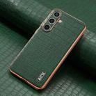 For Samsung Galaxy S25+ 5G AZNS Electroplated Frame Crocodile Texture Full Coverage Phone Case(Green) - 2