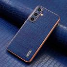 For Samsung Galaxy S25+ 5G AZNS Electroplated Frame Crocodile Texture Full Coverage Phone Case(Blue) - 2