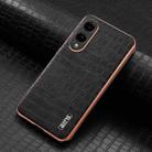 For Samsung Galaxy S25 Edge 5G AZNS Electroplated Frame Crocodile Texture Full Coverage Phone Case(Black) - 2