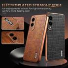 For Samsung Galaxy S25 Edge 5G AZNS Electroplated Frame Crocodile Texture Full Coverage Phone Case(Black) - 3