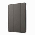 For iPad Air / Air 2 / 9.7 2017 / 2018 Carbon Fiber Clear Acrylic 3-Fold Leather Tablet Case(Grey) - 2