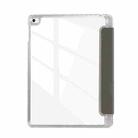 For iPad Air / Air 2 / 9.7 2017 / 2018 Carbon Fiber Clear Acrylic 3-Fold Leather Tablet Case(Grey) - 3