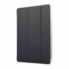 For iPad Air / Air 2 / 9.7 2017 / 2018 Carbon Fiber Clear Acrylic 3-Fold Leather Tablet Case(Dark Blue) - 2