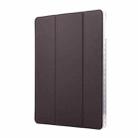 For iPad Air / Air 2 / 9.7 2017 / 2018 Carbon Fiber Clear Acrylic 3-Fold Leather Tablet Case(Purple) - 2