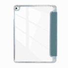 For iPad Air / Air 2 / 9.7 2017 / 2018 Carbon Fiber Clear Acrylic 3-Fold Leather Tablet Case(Blue) - 3