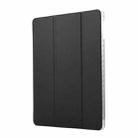 For iPad Air / Air 2 / 9.7 2017 / 2018 Carbon Fiber Clear Acrylic 3-Fold Leather Tablet Case(Black) - 2